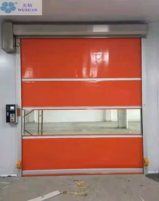 Porta avvolgibile rapida automatica in tessuto morbido in PVC Prestazioni elettriche ad alta velocità Azione rapida Telecomando industriale Porte avvolgibili sopraelevate rapide